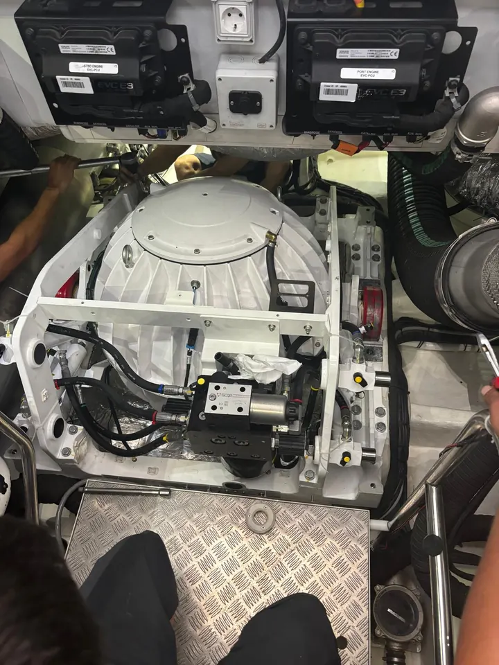Seating a Seakeeper gyro stabilizer in place
