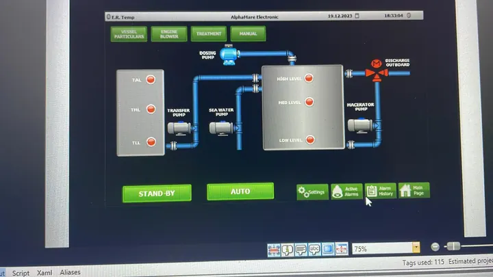Watermaker PLC otomasyon yazılımı ve proses ekranı