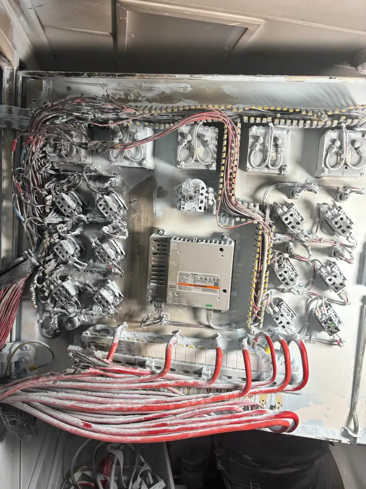 Yacht electrical panel wiring during a refit